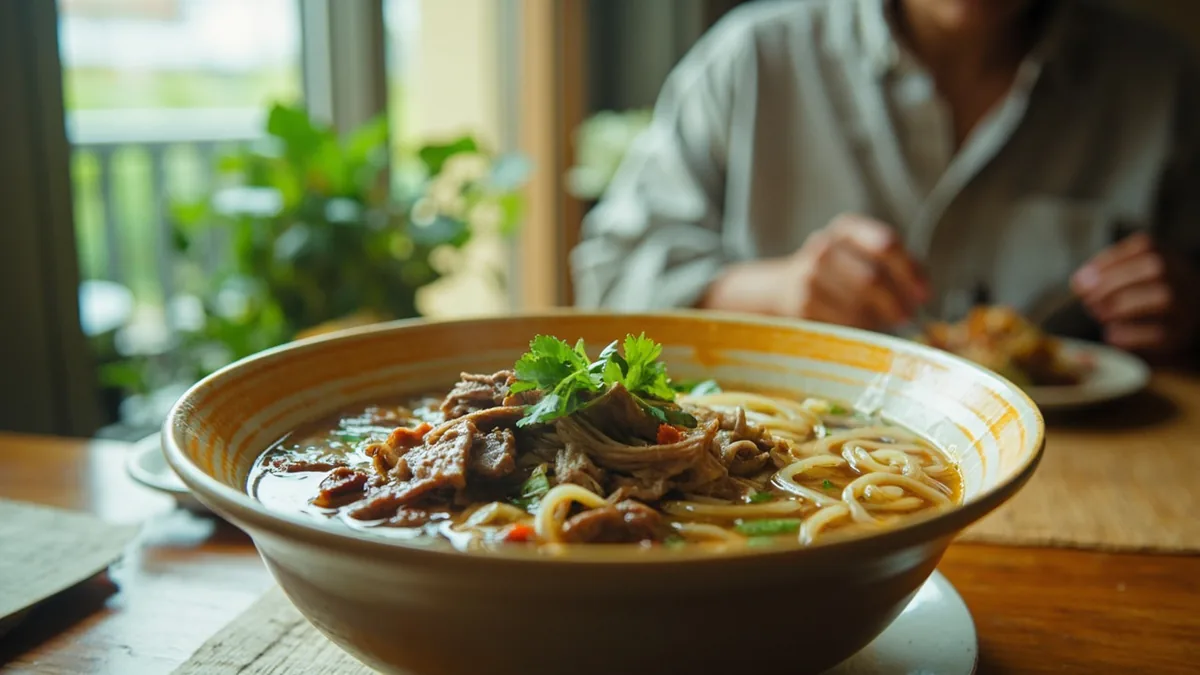 Beef noodle soup: 牛肉面