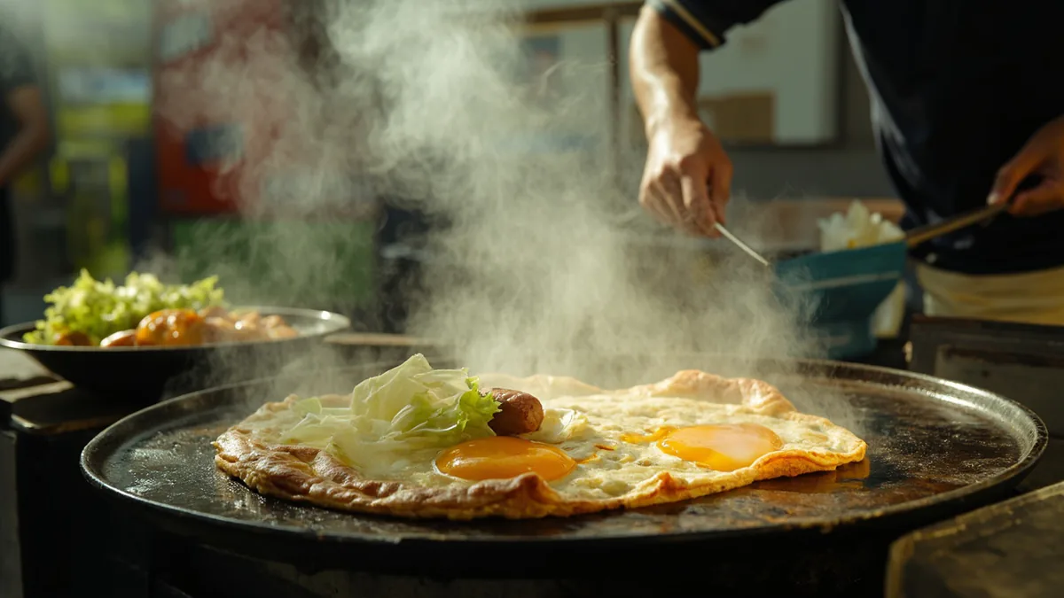 Shouzhuabing (flaky pancake): 手抓饼