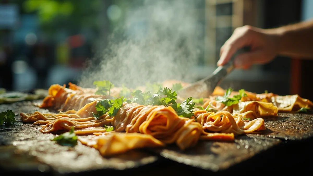 Kaolengmian (grilled cold noodles): 烤冷面