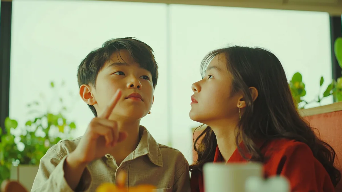 Two students collaborating, their expressions showing deep insight and shared understanding, illustrating “reaping great benefits” in Chinese: 获益匪浅 (huò yì fěi qiǎn)
