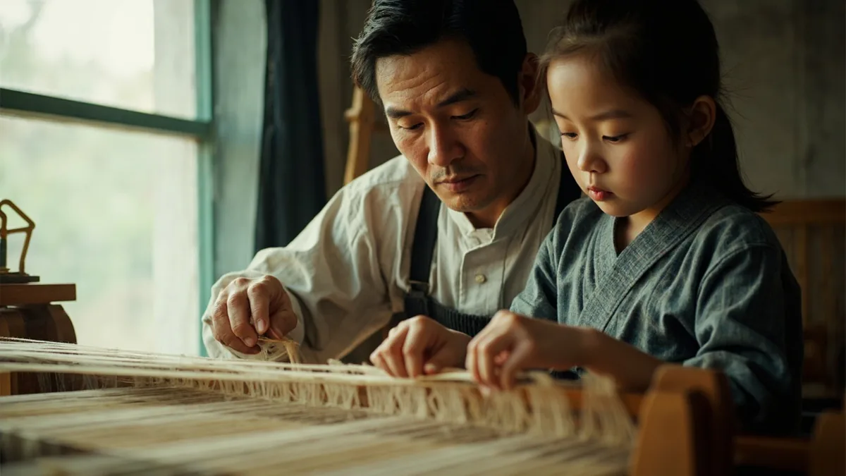 A skilled artisan confidently demonstrates a complex weaving technique, illustrating “complete understanding” in Chinese: 了如指掌 (liǎo rú zhǐ zhǎng)