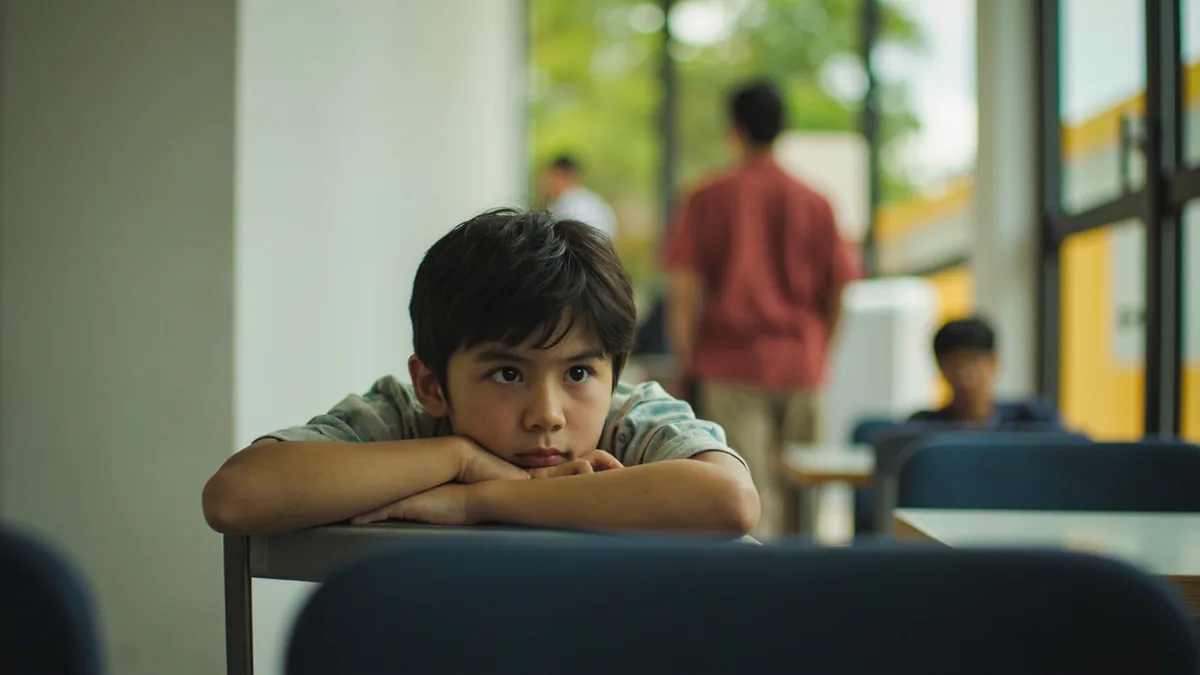 A young person looks visibly bored while waiting for something, illustrating “boring” in Chinese: 无聊 (wúliáo)
