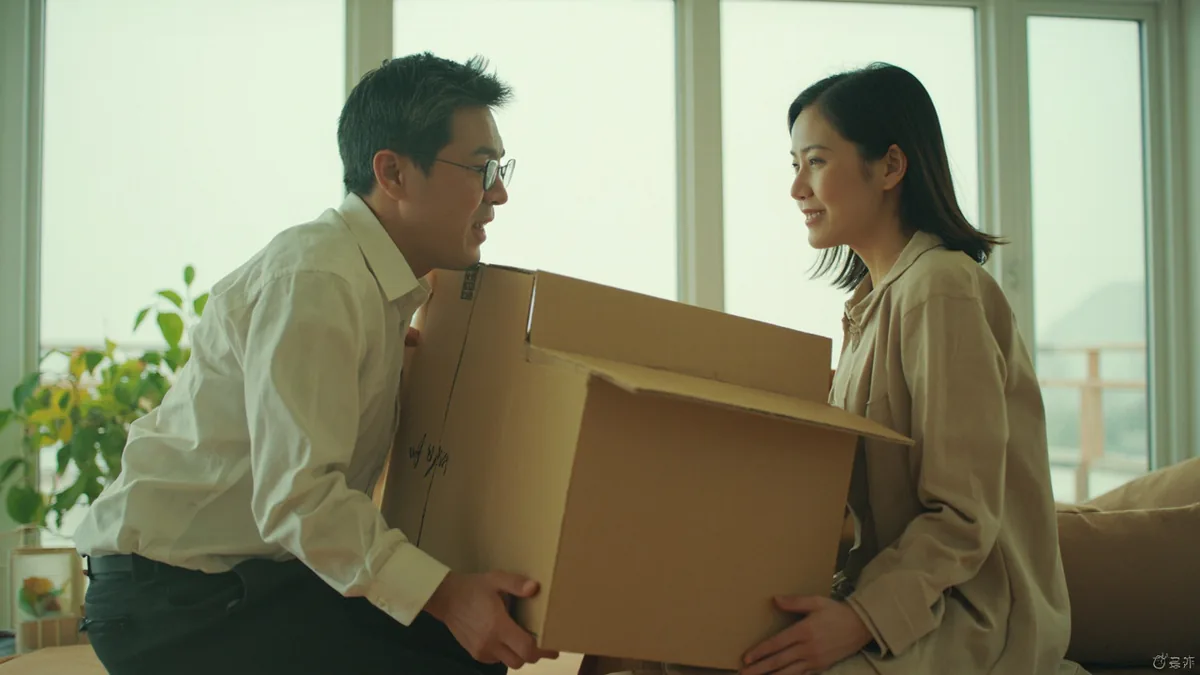 One person helps another lift a heavy box, illustrating “give me a hand” in Chinese: 帮我一下 (bāng wǒ yīxia)