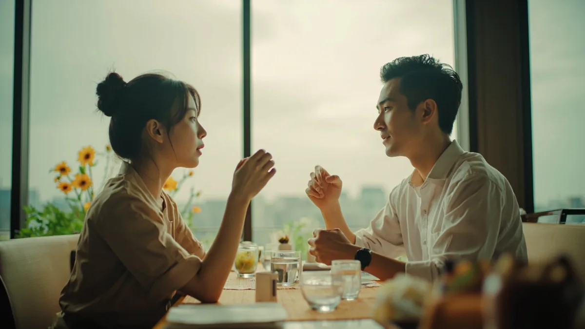 A diner asks for the total cost of their meal at a restaurant, illustrating “how much all together” in Chinese: 一共多少钱？ (yīgòng duōshao qián?)