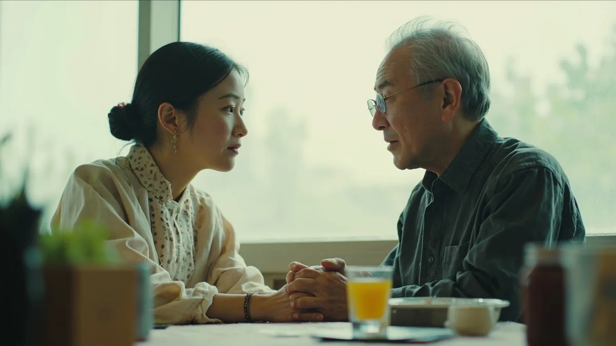 Two adults meet for the first time and one asks how to address the other, illustrating “how should I address you” in Chinese: 怎么称呼您？ (zěnme chēnghu nín?)
