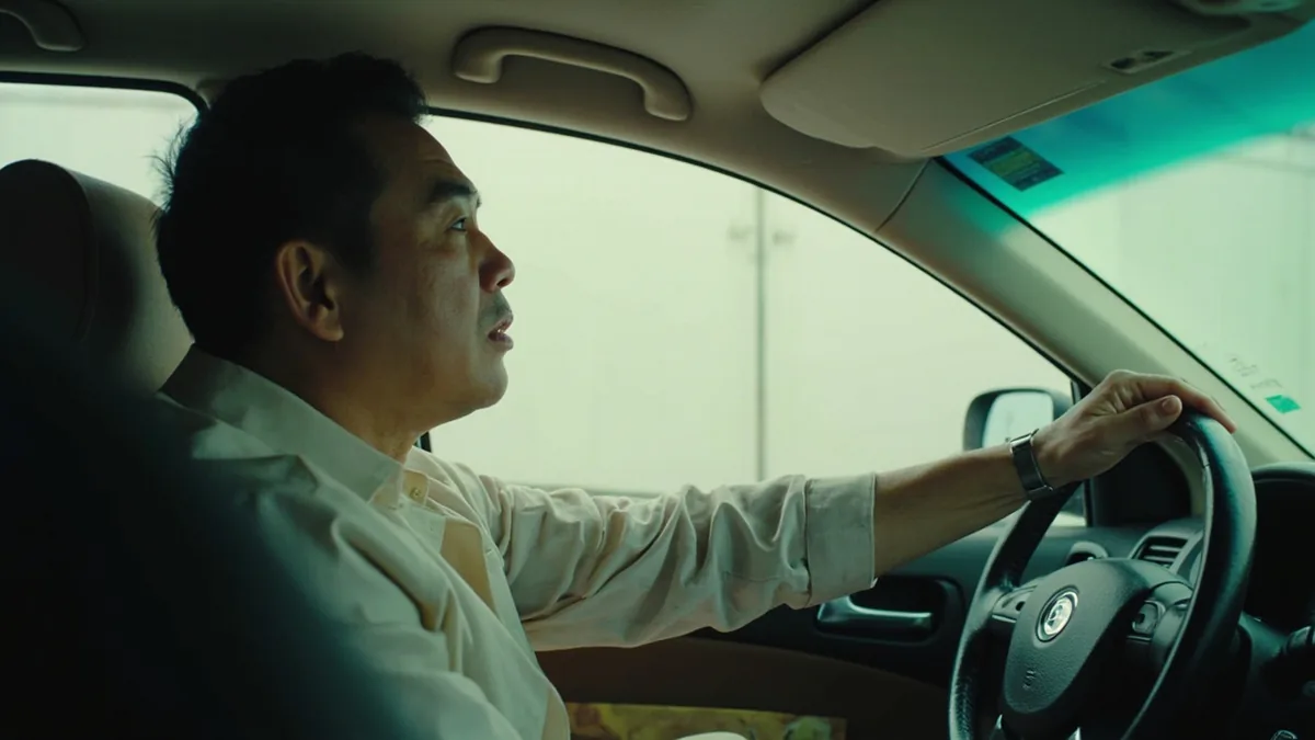 A passenger waves off the small amount of change offered by a taxi driver, illustrating “keep the change” in Chinese: 不用找了 (bù yòng zhǎo le)