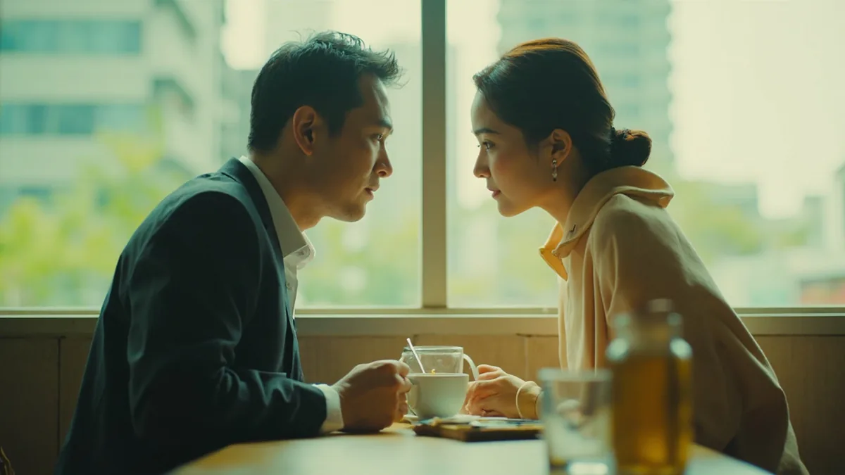A person gazes adoringly at their partner during an intimate moment, illustrating “love of my life” in Chinese: 我生命中的挚爱 (wǒ shēngmìng zhōng de zhì'ài)