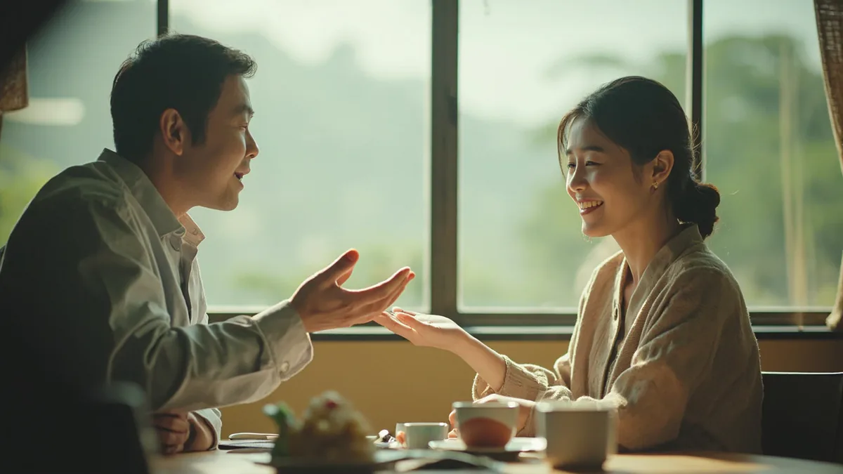 An adult offers a friendly hand in introduction, illustrating “my name” in Chinese: 我叫 (wǒ jiào)