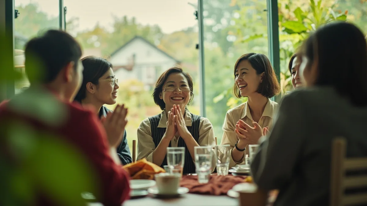 A team leader claps for their colleagues after a long task, illustrating “thank you all for your hard work” in Chinese: 辛苦大家了 (xīnkǔ dàjiā le)