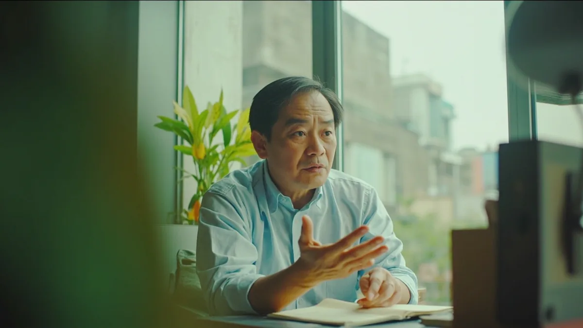 A person looks surprised and asks about an unexpected visitor, illustrating “who” in Chinese: 谁？ (shéi?)